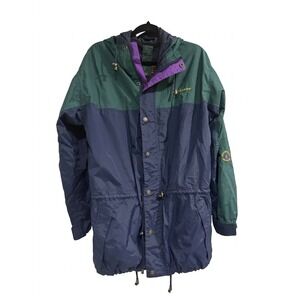 Vintage Stearns DryWear Waterproof Jacket Mens Medium Colorblock Hooded Parka